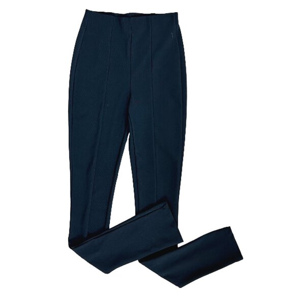 Zara Slit Hem Flare Pintucked High Rise Black Legging Pants Size S - Picture 3 of 6